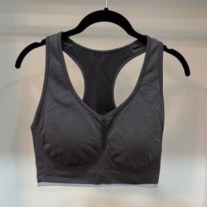 Zella Charcoal Racerback Seamless Sports Bra